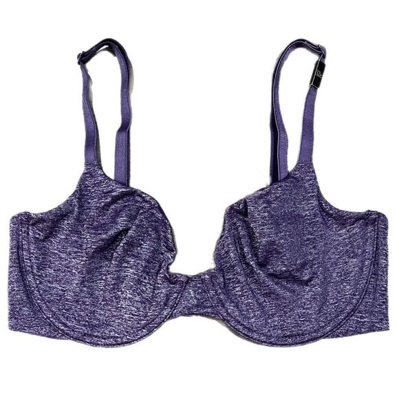Victoria’s Secret Unlined Semi Demi soft smooth bra marled Purple 32C - Picture 3 of 4